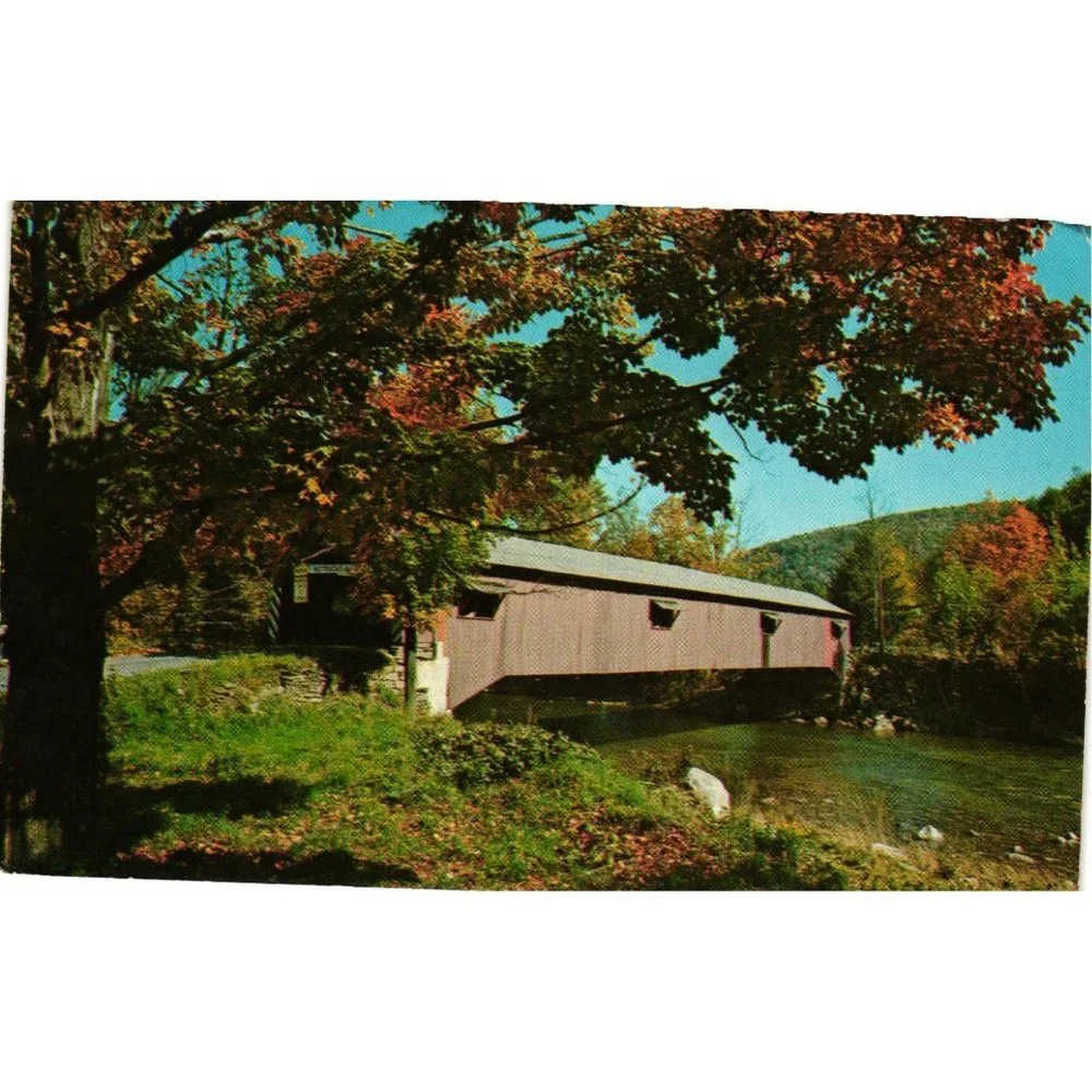 Covered Bridge Postcard Travel Souvenir Unposted Forksville Sullivan County PA